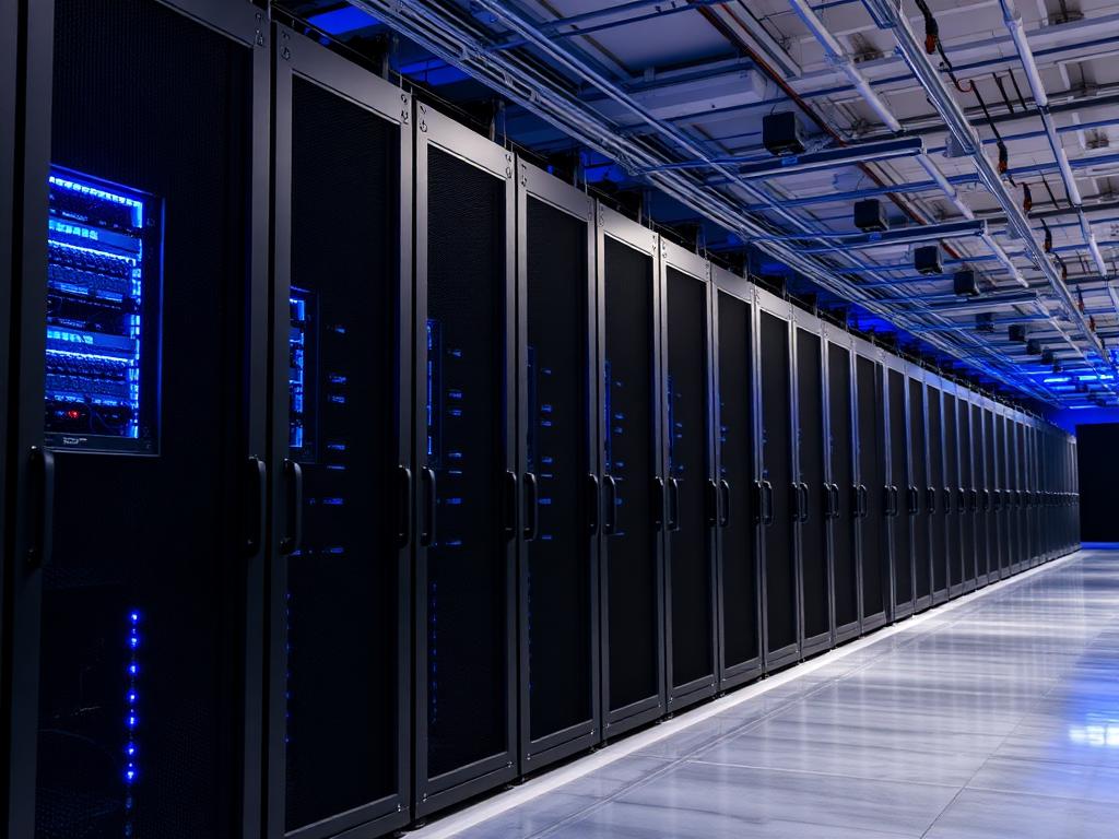 Modern data center building exterior